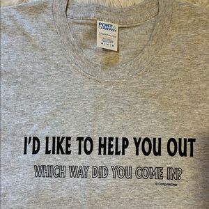 Gray Graphic T-Shirt with Humorous Text